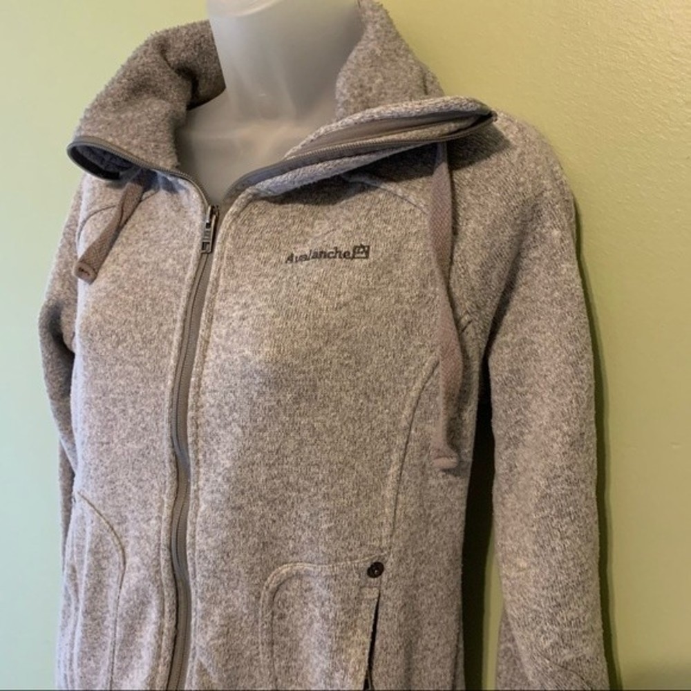 Avalanche Gray Full Zip Fleece Jacket, Size Small - Picture 2 of 5